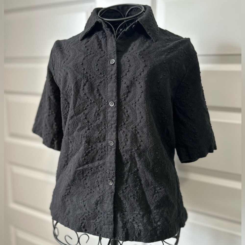 Madewell Cotton Textured Button-Up Short Sleeve Shirt